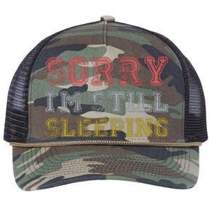 Sorry I M Still Sleeping Funny T Retro Rope Trucker Hat Cap