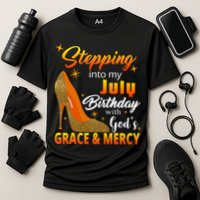 Stepping Into My July Birthday With God's Grace And Mercy Cooling Performance Crew T-Shirt