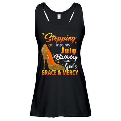 Stepping Into My July Birthday With God's Grace And Mercy Ladies Essential Flowy Tank