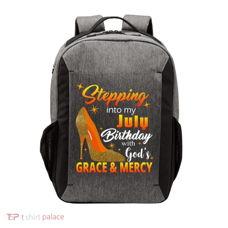 Stepping Into My July Birthday With God's Grace And Mercy Vector Backpack
