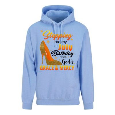 Stepping Into My July Birthday With God's Grace And Mercy Unisex Surf Hoodie