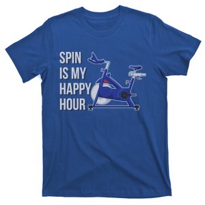 Spin Is My Happy Hour Spinning Indoor Cycling Biking Workout Funny Gift T-Shirt