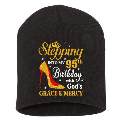 Stepping Into My 95th Birthday Gift Women 95 Year Old Short Acrylic Beanie