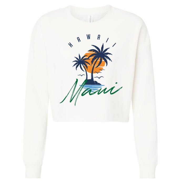 Summer In Maui Hawaii Cropped Pullover Crew