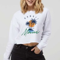Summer In Maui Hawaii Cropped Pullover Crew