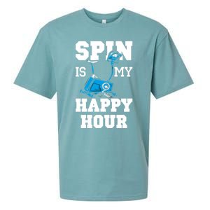 Spin Is My Happy Hour Workout Fitness Spinning Cardio Saying Meaningful Gift Sueded Cloud Jersey T-Shirt