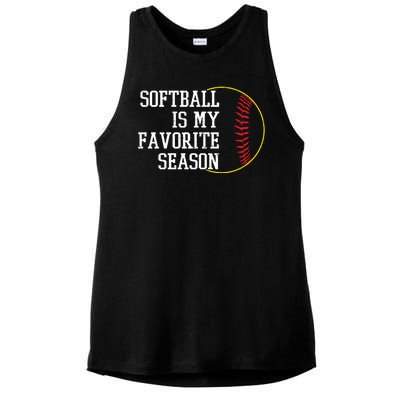 Softball Is My Favorite Season Ladies PosiCharge Tri-Blend Wicking Tank