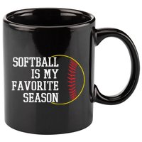 Softball Is My Favorite Season 11oz C Handle Ceramic Mug