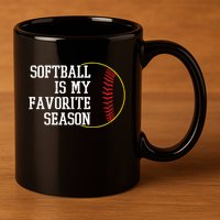Softball Is My Favorite Season 11oz C Handle Ceramic Mug