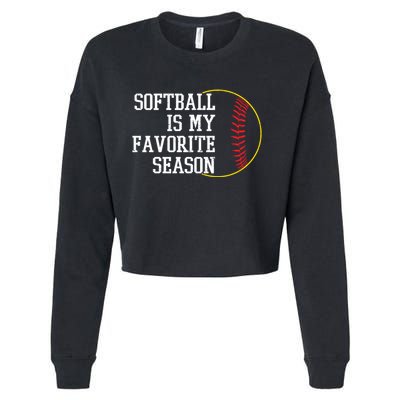Softball Is My Favorite Season Cropped Pullover Crew