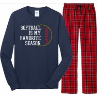 Softball Is My Favorite Season Long Sleeve Pajama Set