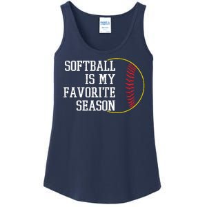 Softball Is My Favorite Season Ladies Essential Tank