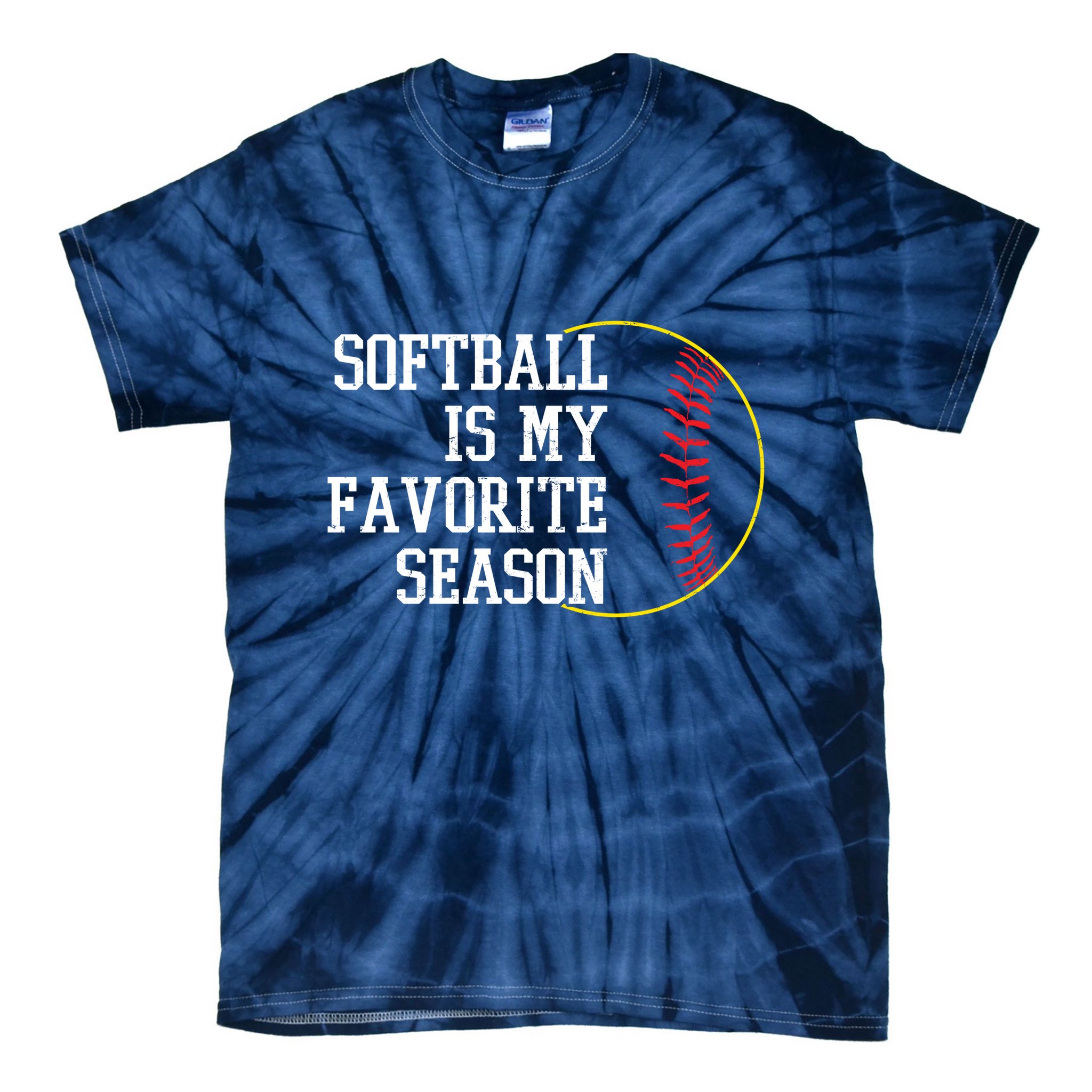 Softball Is My Favorite Season Tie-Dye T-Shirt