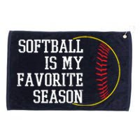 Softball Is My Favorite Season Grommeted Golf Towel