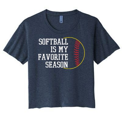 Softball Is My Favorite Season Women's Crop Top Tee