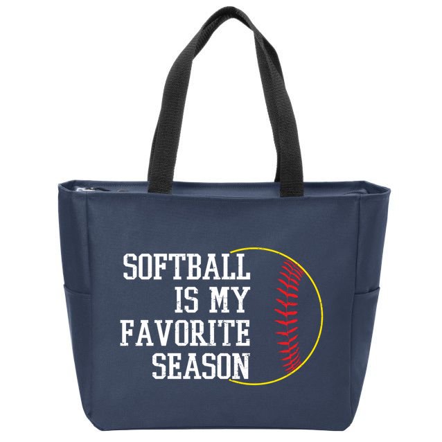 Softball Is My Favorite Season Zip Tote Bag