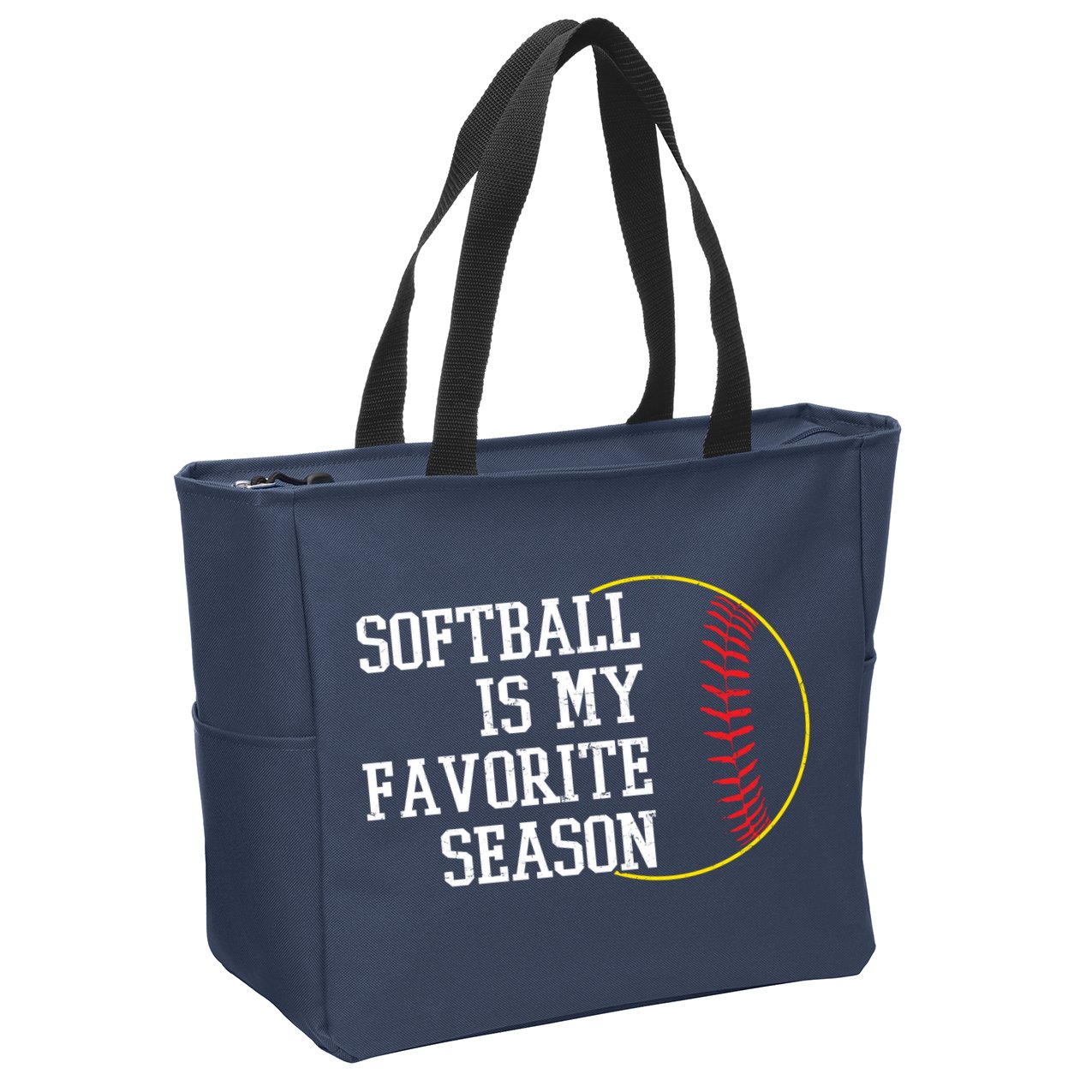 Softball Is My Favorite Season Zip Tote Bag