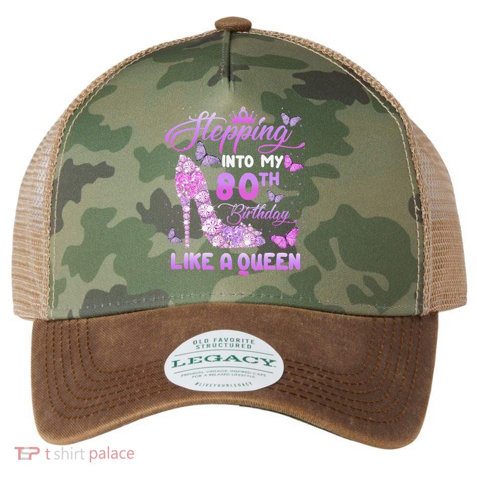 Stepping Into My 80th Birthday Diamond Crown Legacy Tie Dye Trucker Hat