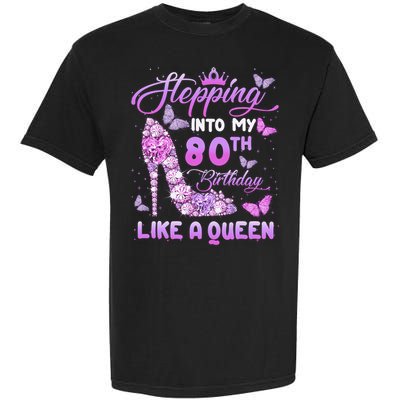 Stepping Into My 80th Birthday Diamond Crown Garment-Dyed Heavyweight T-Shirt