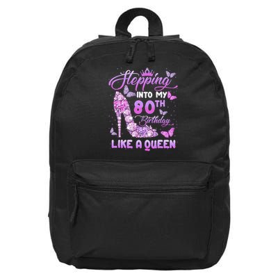 Stepping Into My 80th Birthday Diamond Crown 16 in Basic Backpack