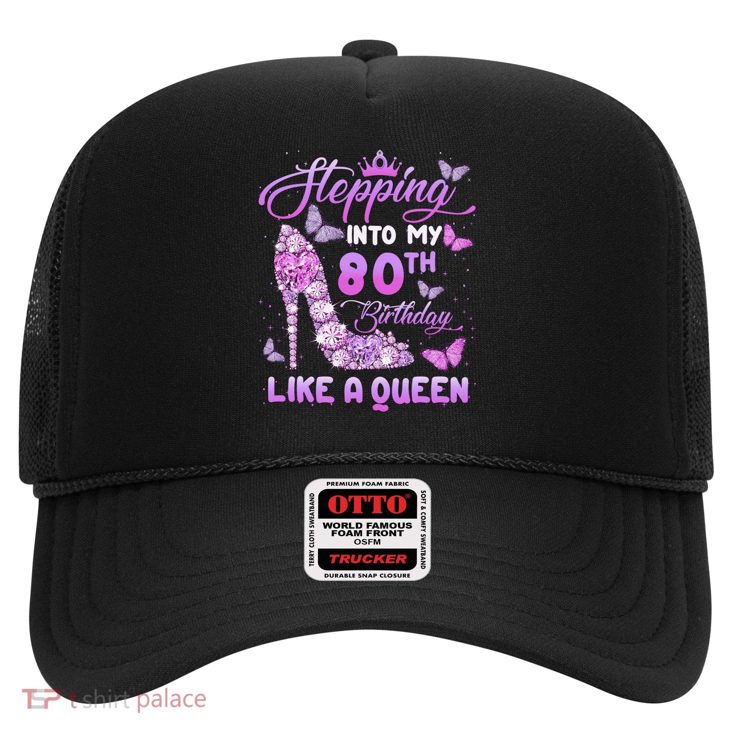 Stepping Into My 80th Birthday Diamond Crown Trucker Hat
