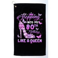 Stepping Into My 80th Birthday Diamond Crown Golf Towel