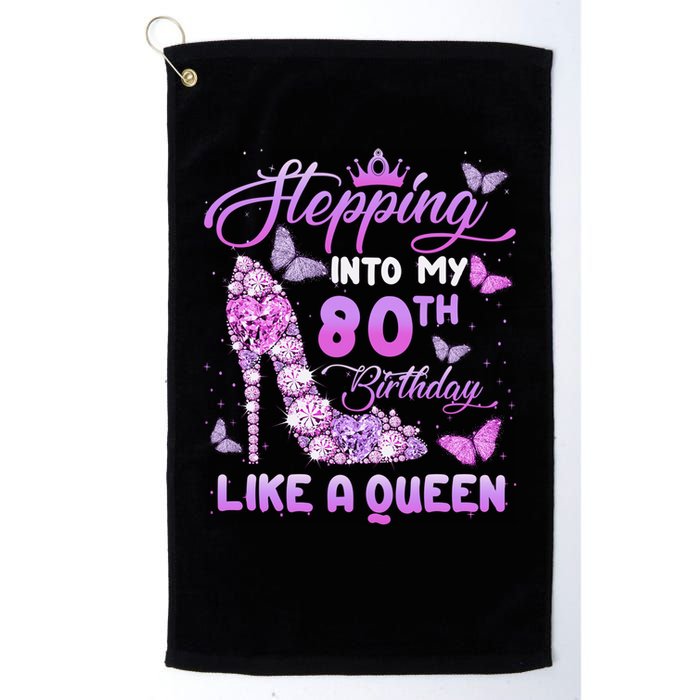 Stepping Into My 80th Birthday Diamond Crown Golf Towel