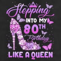 Stepping Into My 80th Birthday Diamond Crown Golf Towel