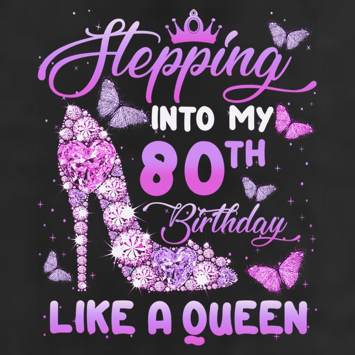 Stepping Into My 80th Birthday Diamond Crown Golf Towel