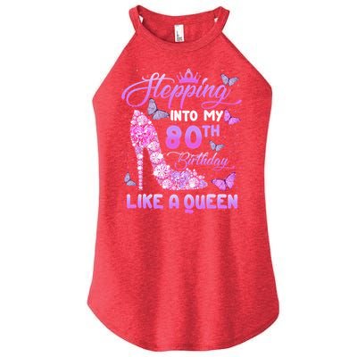 Stepping Into My 80th Birthday Diamond Crown Women's Perfect Tri Rocker Tank