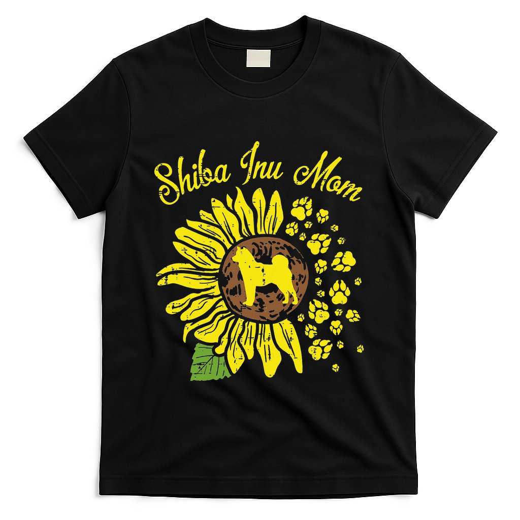 Shiba Inu Mom Sunflower Japanese Akita Dog Lover T-Shirt