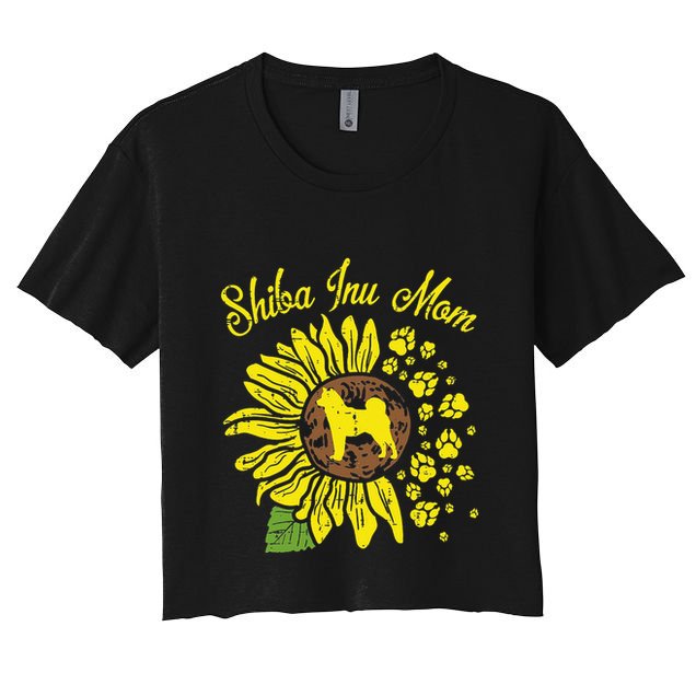 Shiba Inu Mom Sunflower Japanese Akita Dog Lover Crop Top
