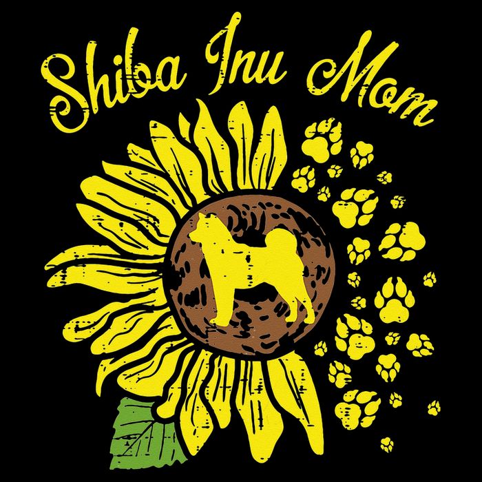 Shiba Inu Mom Sunflower Japanese Akita Dog Lover Women's V-Neck T-Shirt