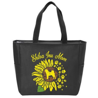Shiba Inu Mom Sunflower Japanese Akita Dog Lover Zip Tote Bag