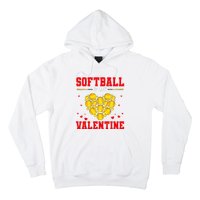 Softball Is My Valentine Softball Heart Softball Lover Gifts Hoodie