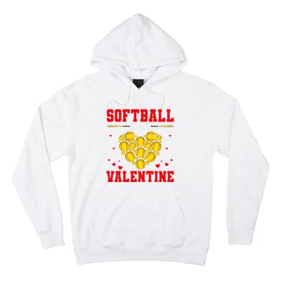 Softball Is My Valentine Softball Heart Softball Lover Gifts Hoodie