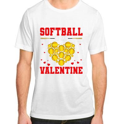 Softball Is My Valentine Softball Heart Softball Lover Gifts Adult ChromaSoft Performance T-Shirt