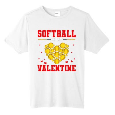 Softball Is My Valentine Softball Heart Softball Lover Gifts Tall Fusion ChromaSoft Performance T-Shirt