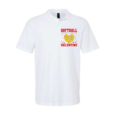 Softball Is My Valentine Softball Heart Softball Lover Gifts Softstyle Adult Sport Polo