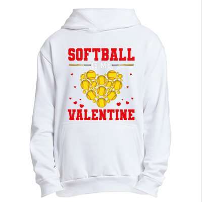 Softball Is My Valentine Softball Heart Softball Lover Gifts Urban Pullover Hoodie