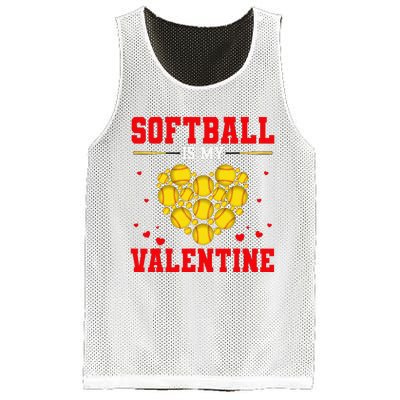 Softball Is My Valentine Softball Heart Softball Lover Gifts Mesh Reversible Basketball Jersey Tank