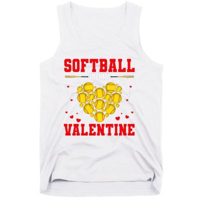 Softball Is My Valentine Softball Heart Softball Lover Gifts Tank Top