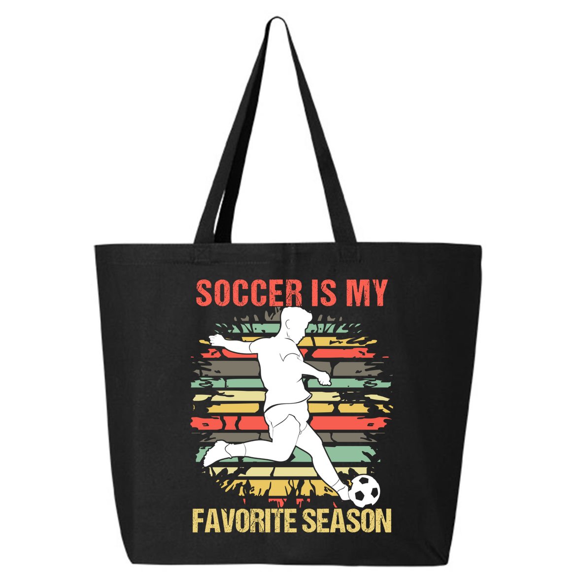 Soccer Is My Favorite Season Vintage Funny Soccer Gift 25L Jumbo Tote