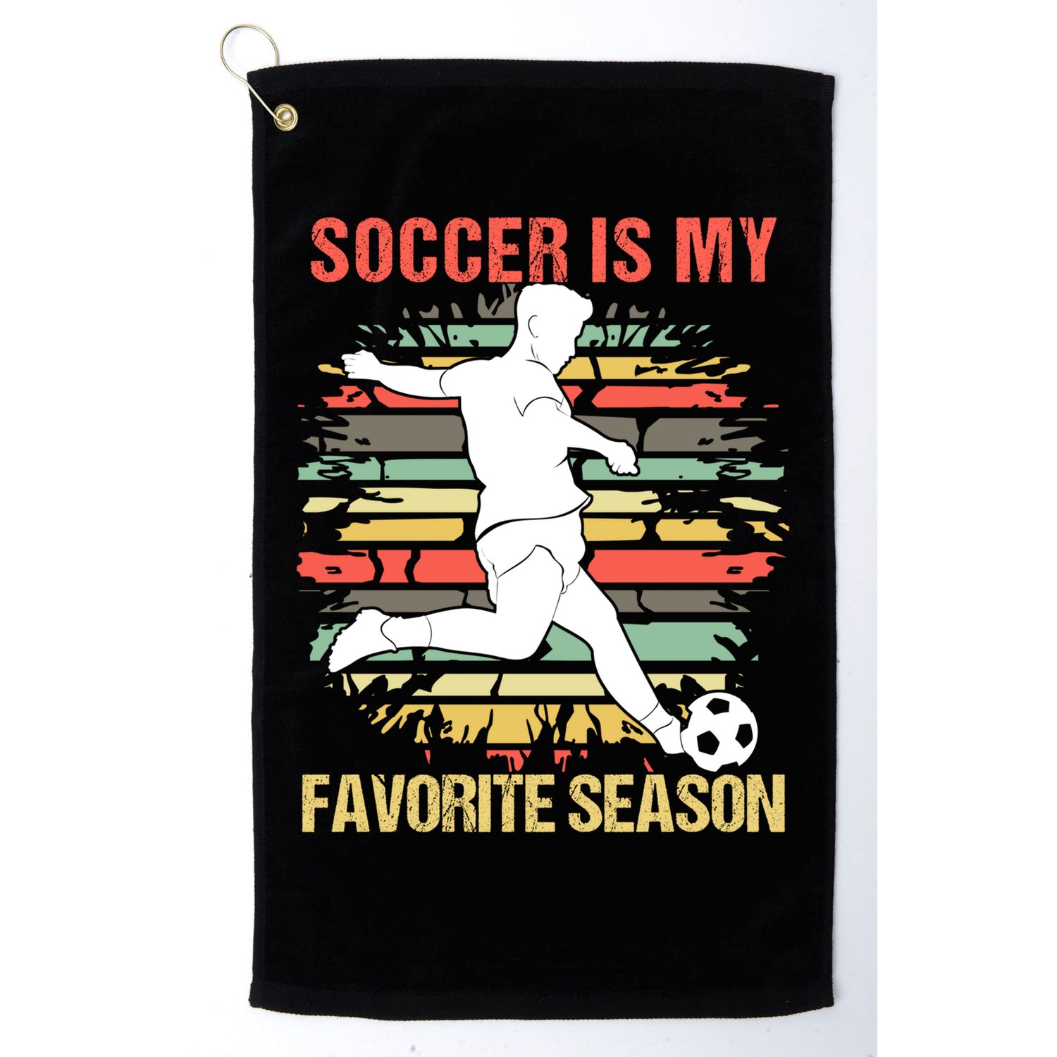 Soccer Is My Favorite Season Vintage Funny Soccer Gift Golf Towel