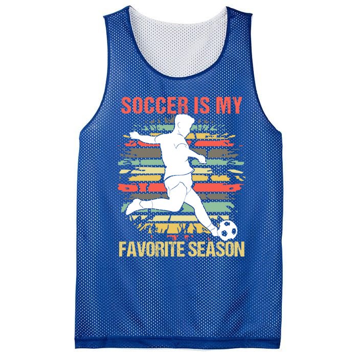 Soccer Is My Favorite Season Vintage Funny Soccer Gift Mesh Reversible Basketball Jersey Tank