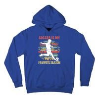 Soccer Is My Favorite Season Vintage Funny Soccer Gift Tall Hoodie