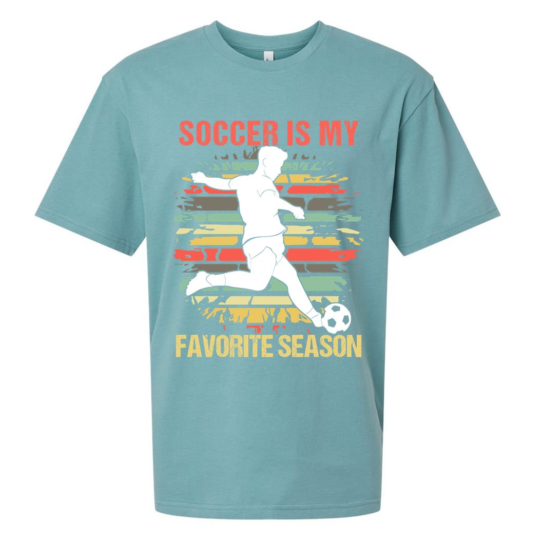 Soccer Is My Favorite Season Vintage Funny Soccer Gift Sueded Cloud Jersey T-Shirt