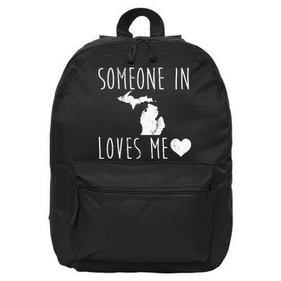 Someone In Michigan Loves Me! Cute State Gift 16 in Basic Backpack