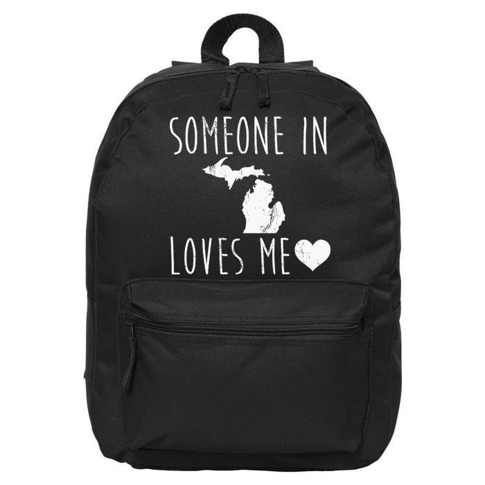 Someone In Michigan Loves Me! Cute State Gift 16 in Basic Backpack
