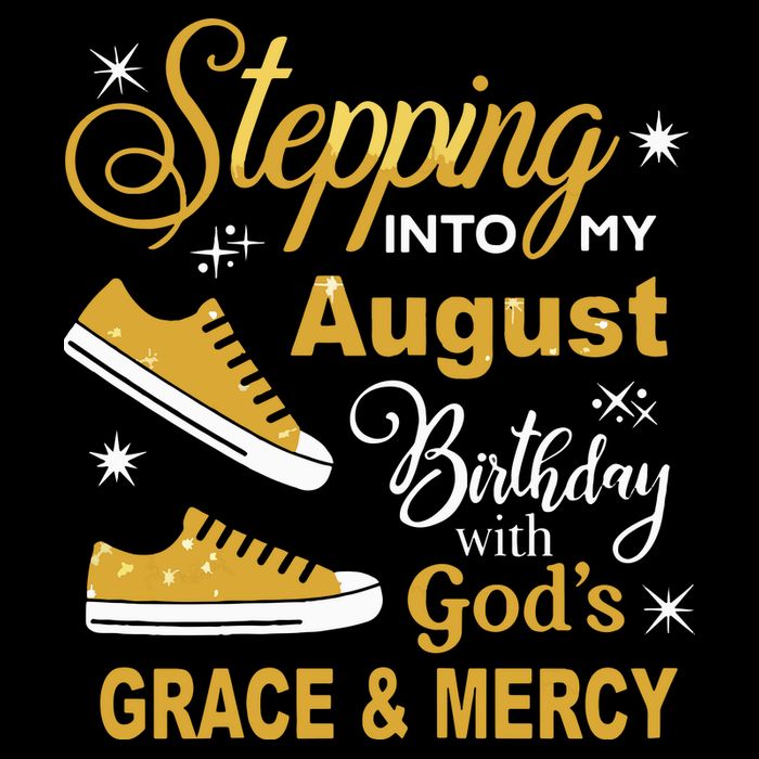 Stepping Into My August Birthday With Gods Grace And Mercy Drawstring Bag